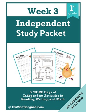 First Grade Independent Study Packet – Week 3