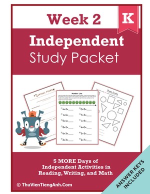 Kindergarten Independent Study Packet – Week 2