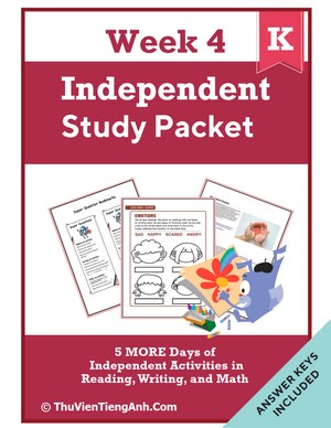 Kindergarten Independent Study Packet – Week 4