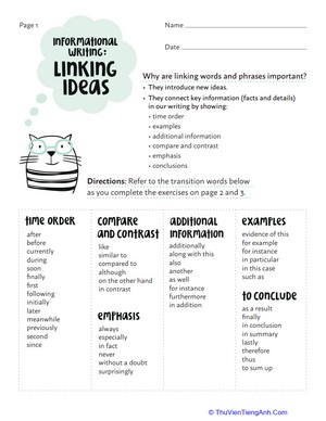 Informational Writing: Linking Ideas