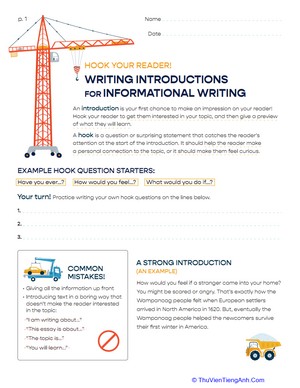 Hook Your Reader: Writing Introductions for Informational Writing