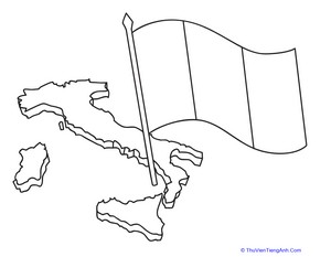 Italian Flag Coloring Page
