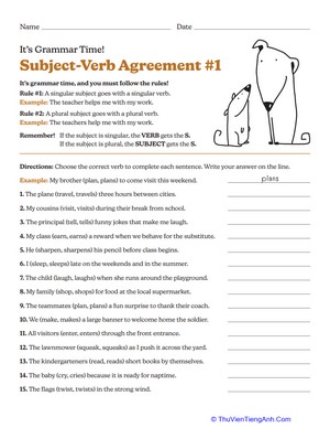 It’s Grammar Time: Subject-Verb Agreement #1