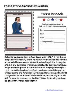 John Hancock Trading Card