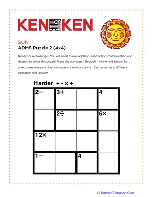 KenKen® Math Puzzle: Sun