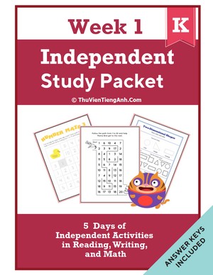 Kindergarten Independent Study Packet – Week 1