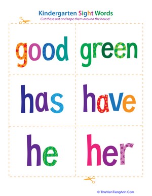 Kindergarten Sight Words: Good to Her
