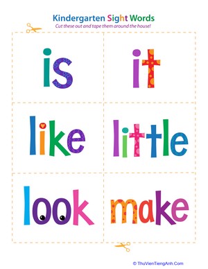 Kindergarten Sight Words: Is to Make