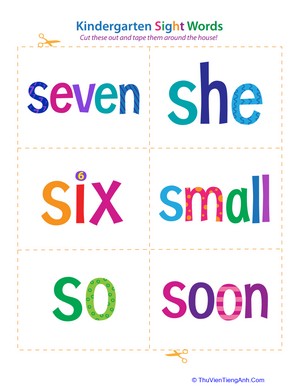 Kindergarten Sight Words: Seven to Soon