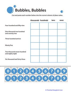 Learning Place Value: Bubbles!