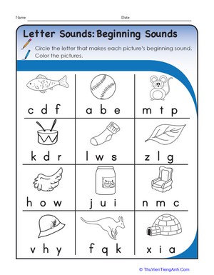 Letter Sounds: Beginning Sounds