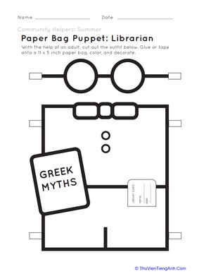 Librarian Paper Bag Puppet