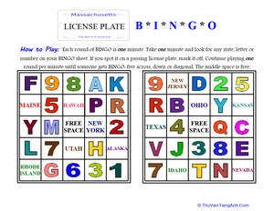 License Plate Bingo