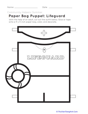 Lifeguard Paper Bag Puppet