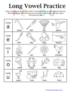 Learning Long Vowels: A to U