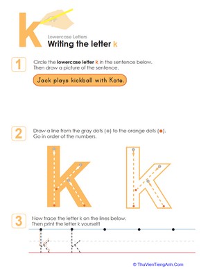 Writing the Letter k