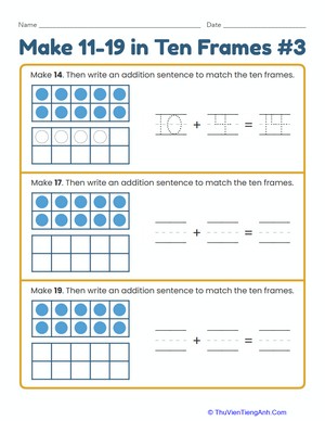 Make 11–19 in Ten Frames #3