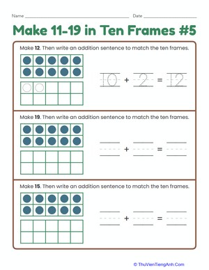 Make 11–19 in Ten Frames #5