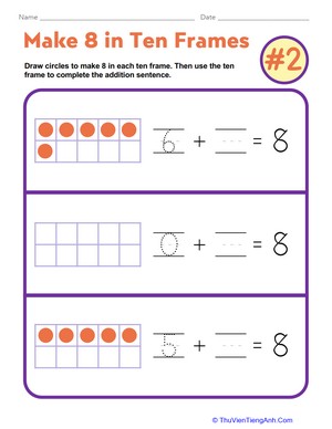 Make 8 in Ten Frames #2