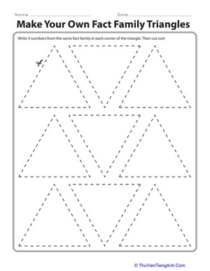 Make Your Own Fact Family Triangles