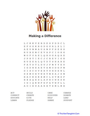 Making a Difference Word Search
