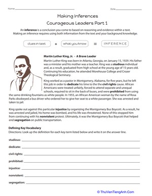 Making Inferences: Courageous Leaders Part 1