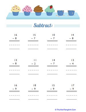Subtraction Facts: Cupcake Subtraction