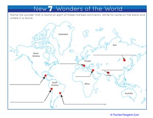 Map of the New 7 Wonders