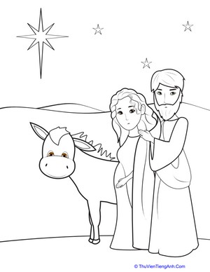 Mary and Joseph Coloring Page