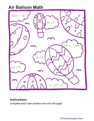 Algebra Coloring Page #2