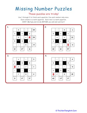 Math Grid Puzzlers