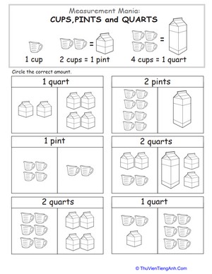 Measurement Mania: Cups, Pints, and Quarts