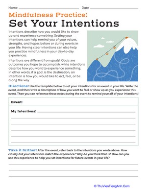 Mindfulness Practice: Set Your Intentions