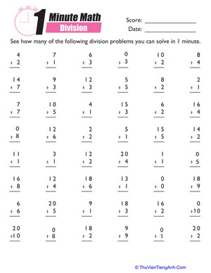 1-Minute Math Drill: Division