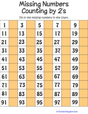 Missing Numbers: Counting by Twos