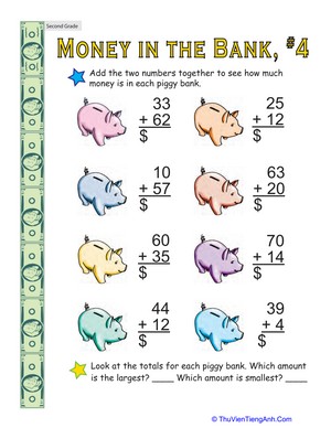 Money in the Bank: Two-Digit Addition #4