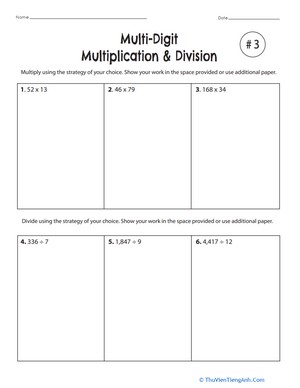 Multi-Digit Multiplication & Division #3