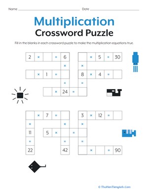 Multiplication Crossword Puzzle