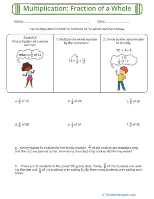 Multiplication: Fraction of a Whole