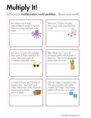 Multiplication Word Problems: Multiply It!