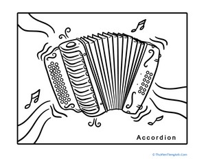 Musical Instruments Coloring: Accordion