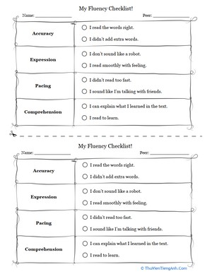 My Fluency Checklist!
