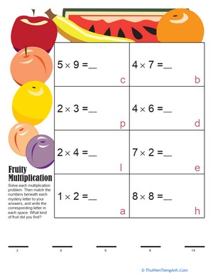 Mystery Fruit Multiplication 3