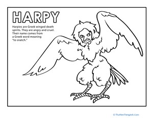 Harpy Myth Coloring Page