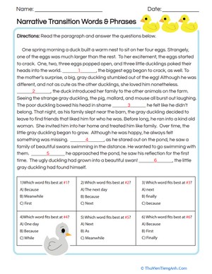 Narrative Transition Words & Phrases