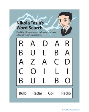 Nikola Tesla Word Search
