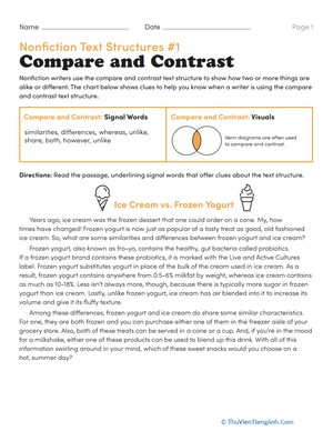 Nonfiction Text Structures #1: Compare and Contrast