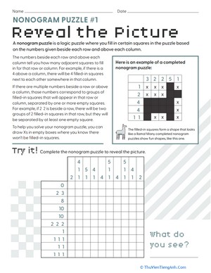 Nonogram Puzzle #1: Reveal the Picture