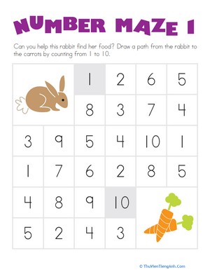 Number Maze: Help the Hungry Bunny!