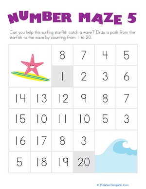 Number Maze: Help the Surfing Starfish!